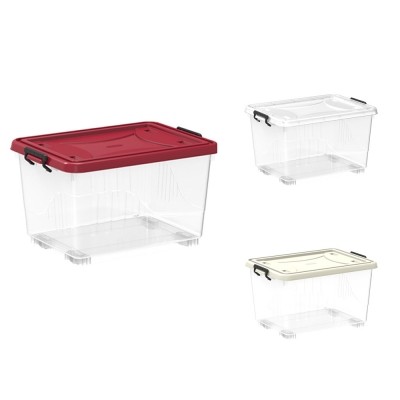 Shop Online Cosmoplast Clear Plastic Storage Boxes with Wheels Lockable Lid Marine Hub