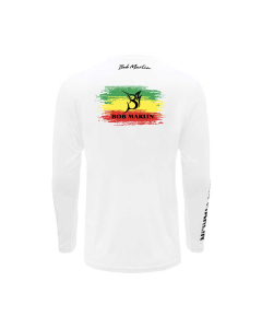 Bob Marlin Performance Shirt Rasta Flag White