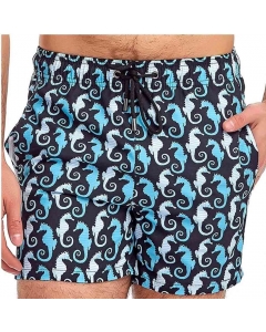 Just Nature Men's Swim Shorts - Blue Seahorse