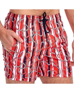 Just Nature Men's Swim Shorts - Orange Ropes