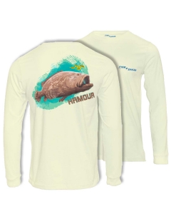 Fish2spear Long Sleeve Performance Shirt - Grouper / Hamour, Creme