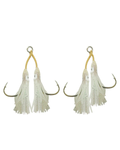 ATC SlowFall White Octopus Dual Glow Assist Hook (Pack of 2)