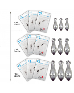 Starter Pack Rig for Bottom Fishing - Hooks with Sinkers Set - Medium Light