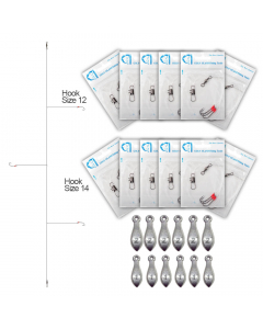 Starter Pack Rig for Bottom Fishing - Hooks with Sinkers Set - Light