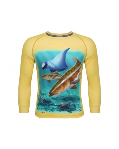 Qassar UPF50+ High Performance Full Sleeve Shirt - Cobia Ray Fish